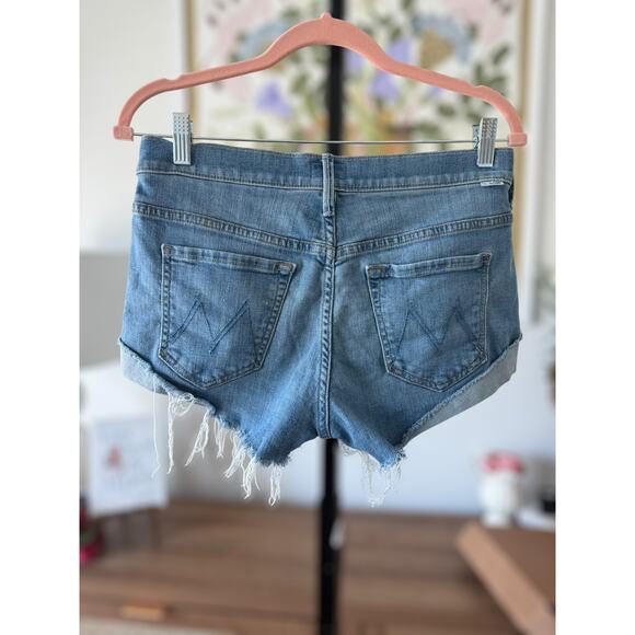Mother Mid Rise Rascal Slit Flip Cutoff Jean Short One Smart Cookie Womens Sz 26 - Picture 4 of 11